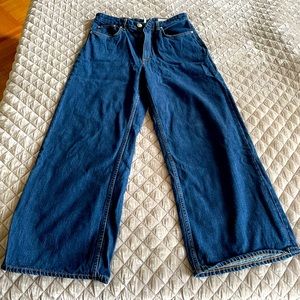 rag & bone wide leg high rise dark jeans size 30
